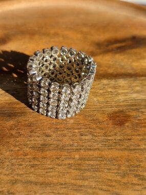 Sterling Silver Cz Mesh Eternity Ring - 925